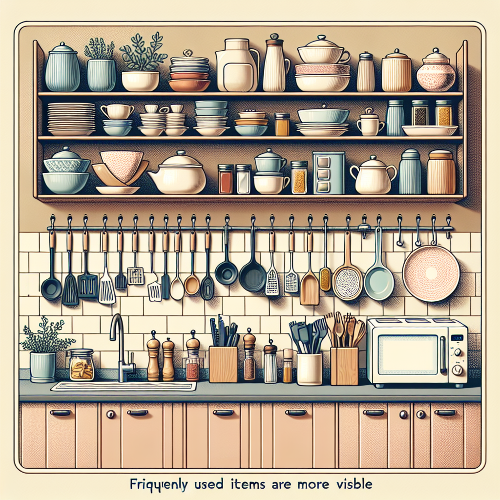 싱크대 상부장 정리법, 자주 쓰는 물건이 더 잘 보이는 구성