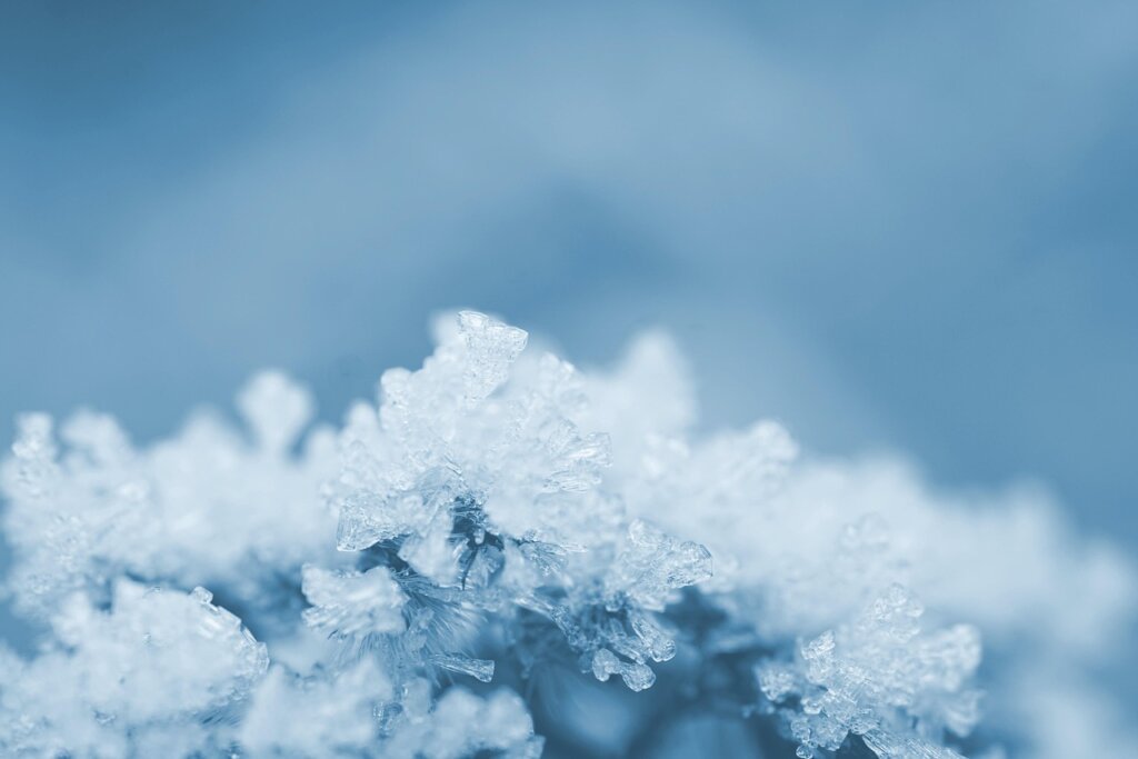thick ice frost inside freezer door before cleaning