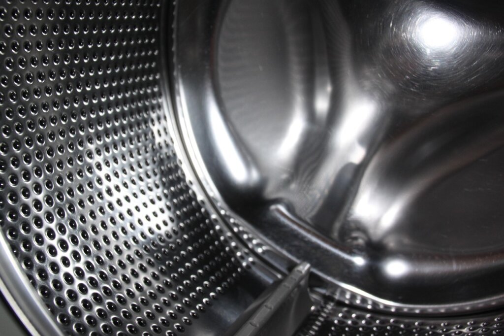 smelly washing machine drum close up