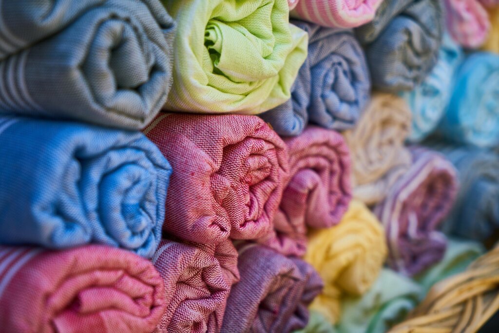 stiff cotton towel texture close up