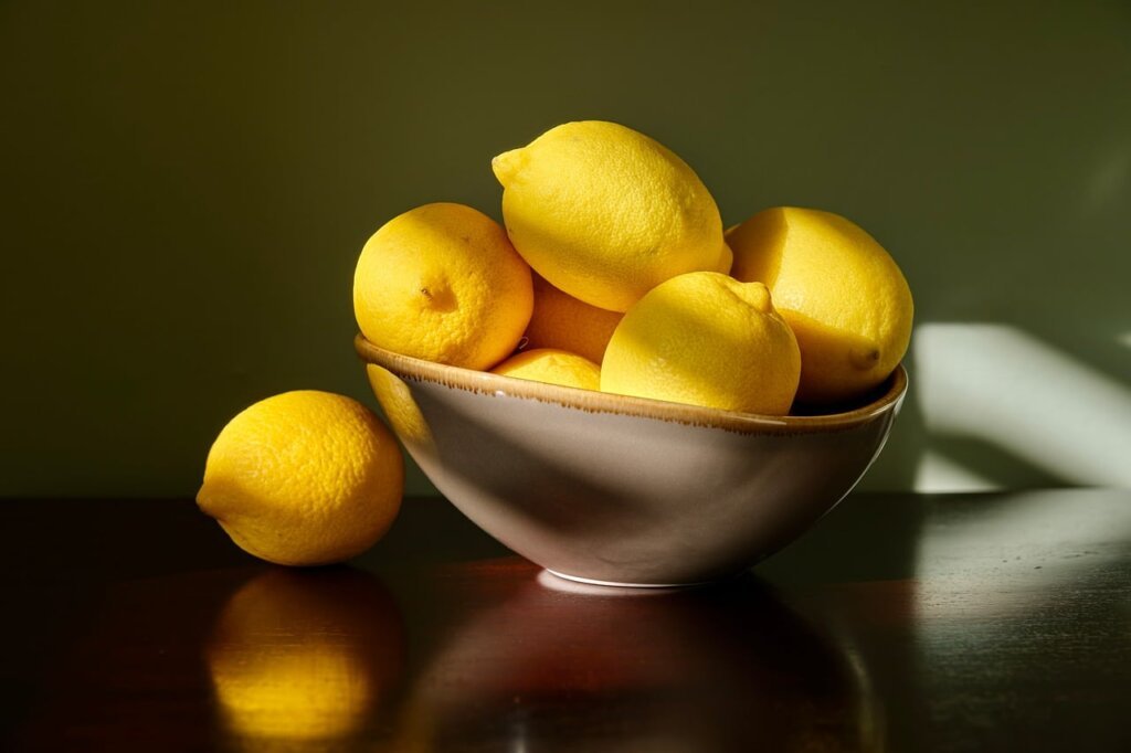 microwave with lemon and water bowl inside