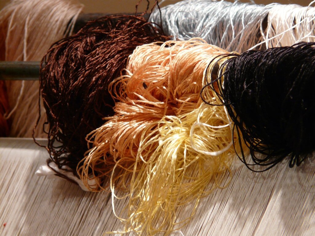 different types of carpet materials wool synthetic silk labeled