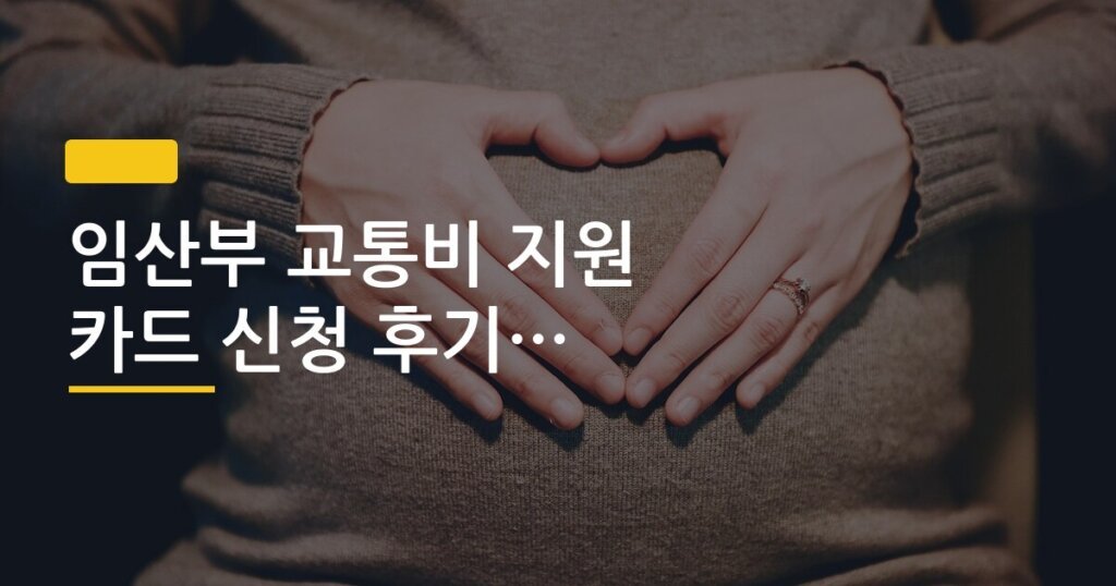 임산부 교통비 지원 카드 신청 후기 실제 사용법