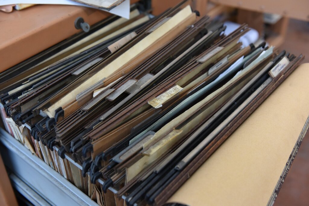 organized document folder with Korean government forms