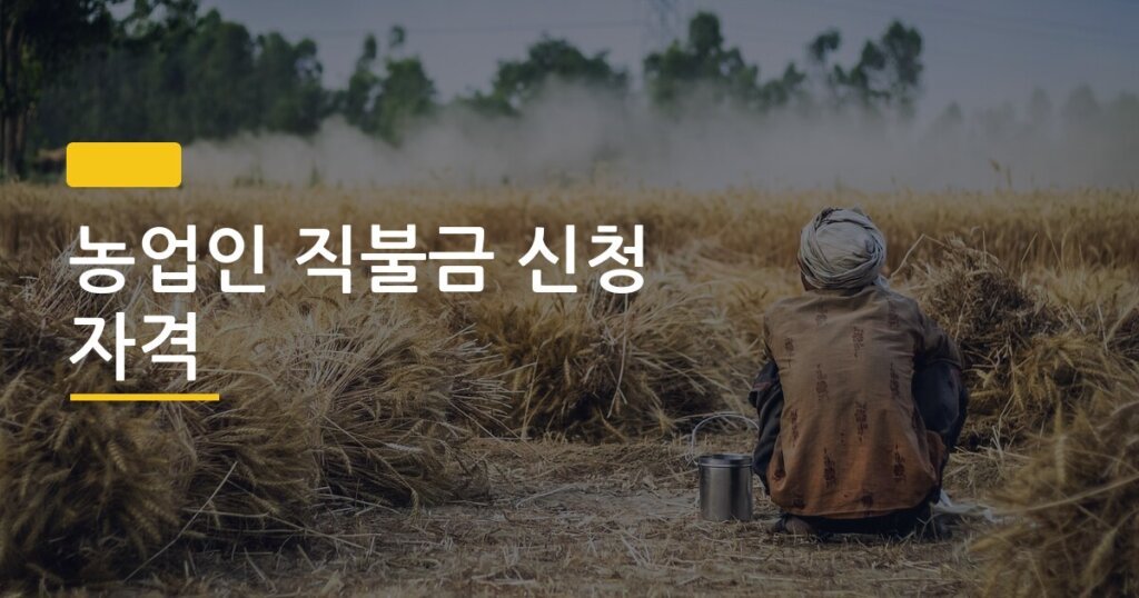 농업인 직불금 신청 자격, 소농직불과 면적직불 중 나한테 맞는 건 뭘까