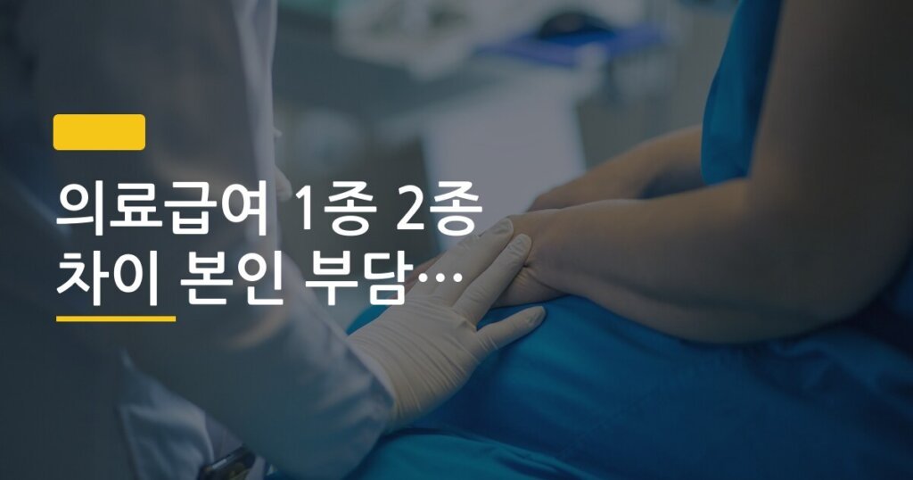 의료급여 1종 2종 차이 본인 부담금 비교 정리